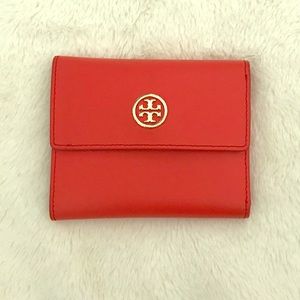 Tory Burch Robinson French Trifold Wallet, Red
